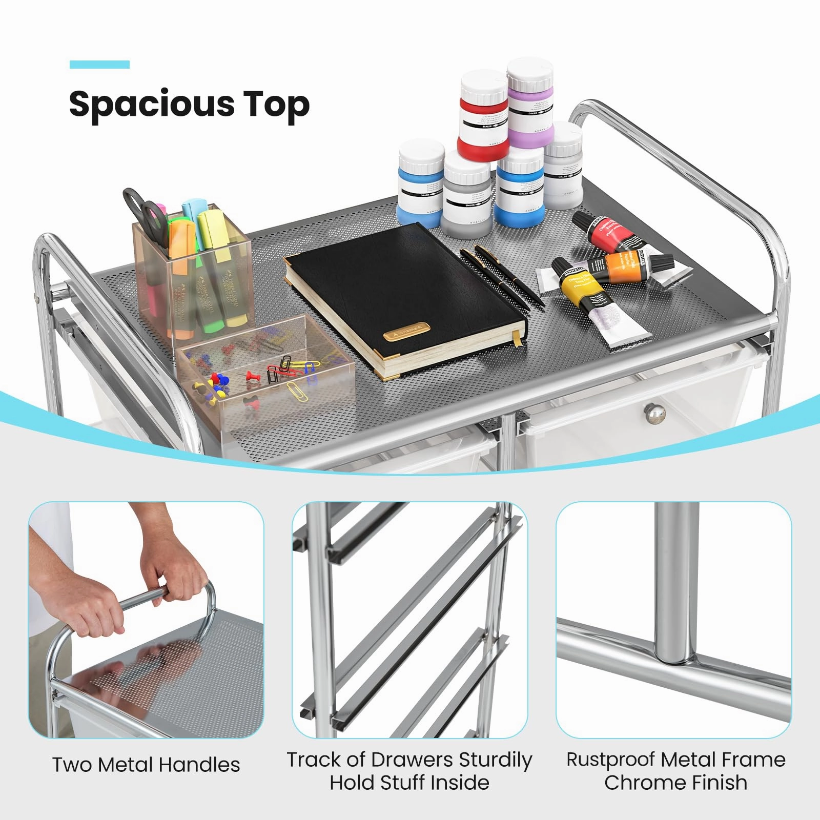 Giantex 10 Drawers Rolling Cart, Classroom Organizers
