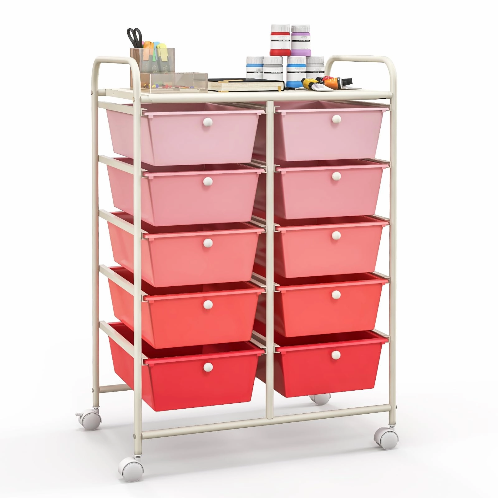 Giantex 10 Drawers Rolling Cart, Classroom Organizers