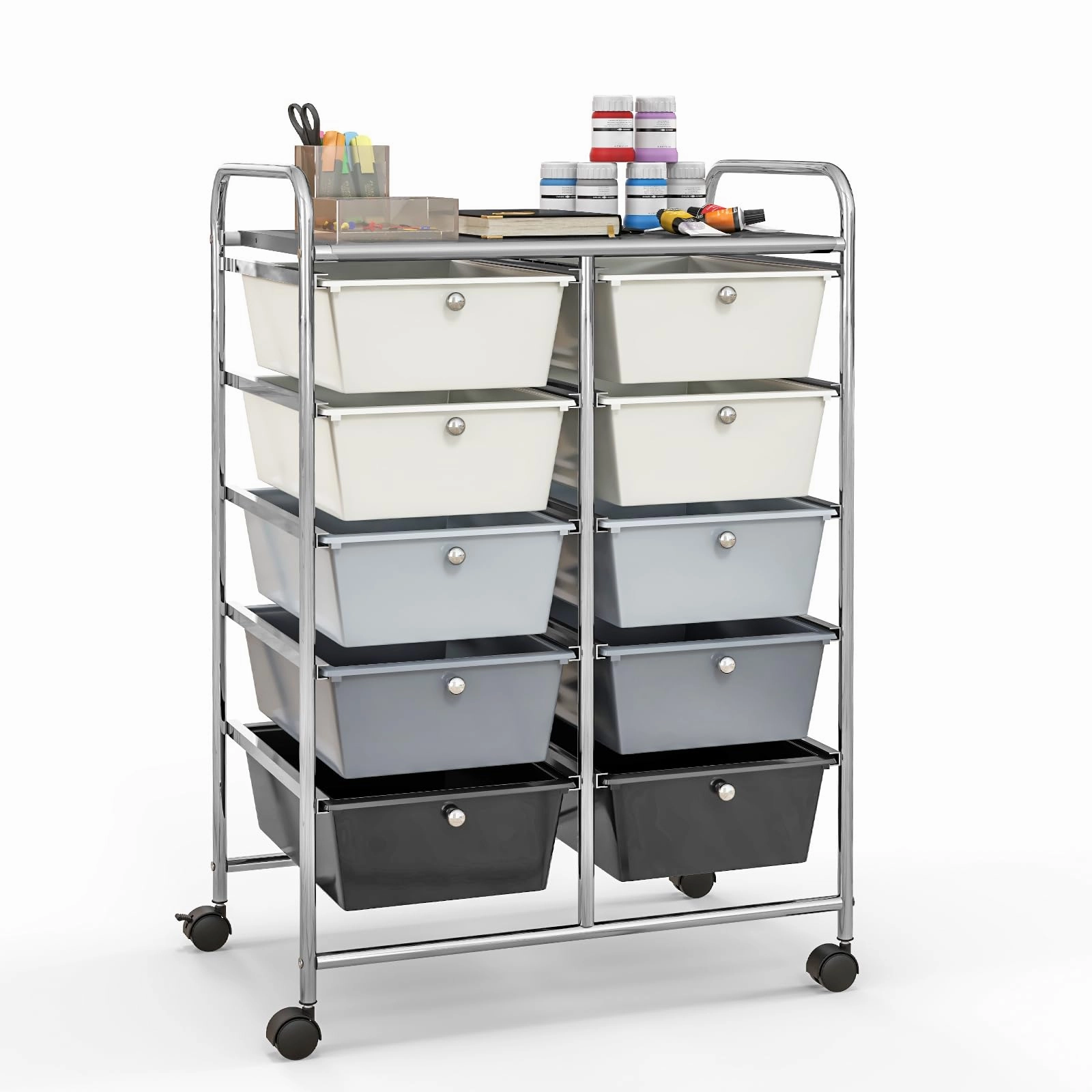 Giantex 10 Drawers Rolling Cart, Classroom Organizers