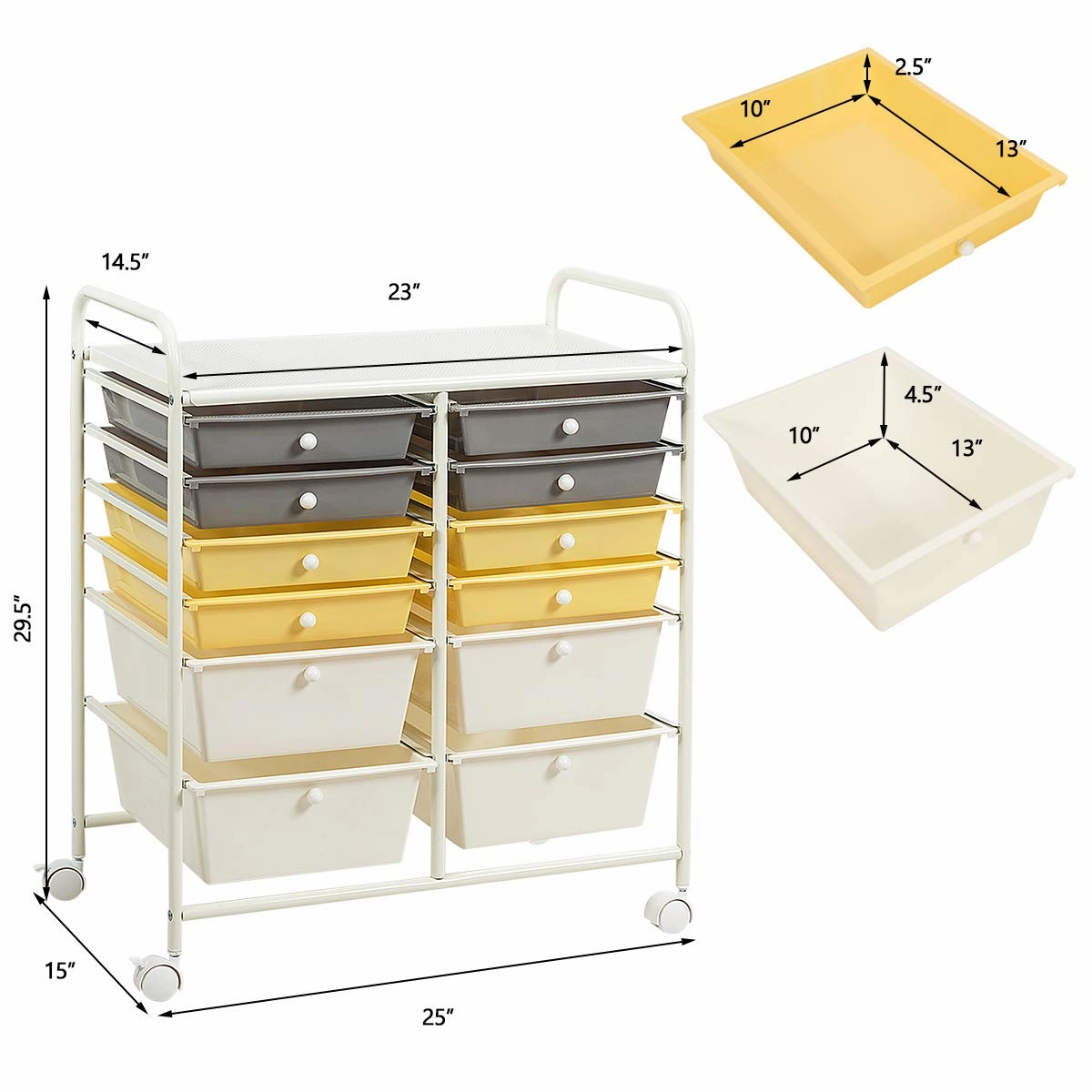 Giantex 12 Drawer Rolling Storage Cart Tools Scrapbook Paper Office School Organizer