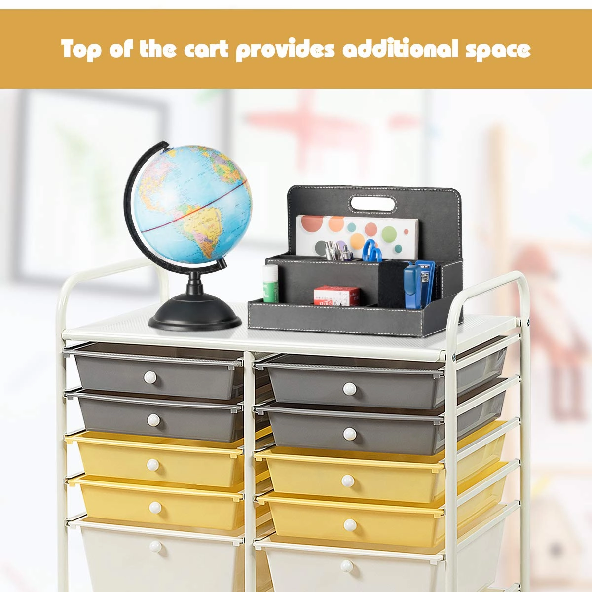 Giantex 12 Drawer Rolling Storage Cart Tools Scrapbook Paper Office School Organizer