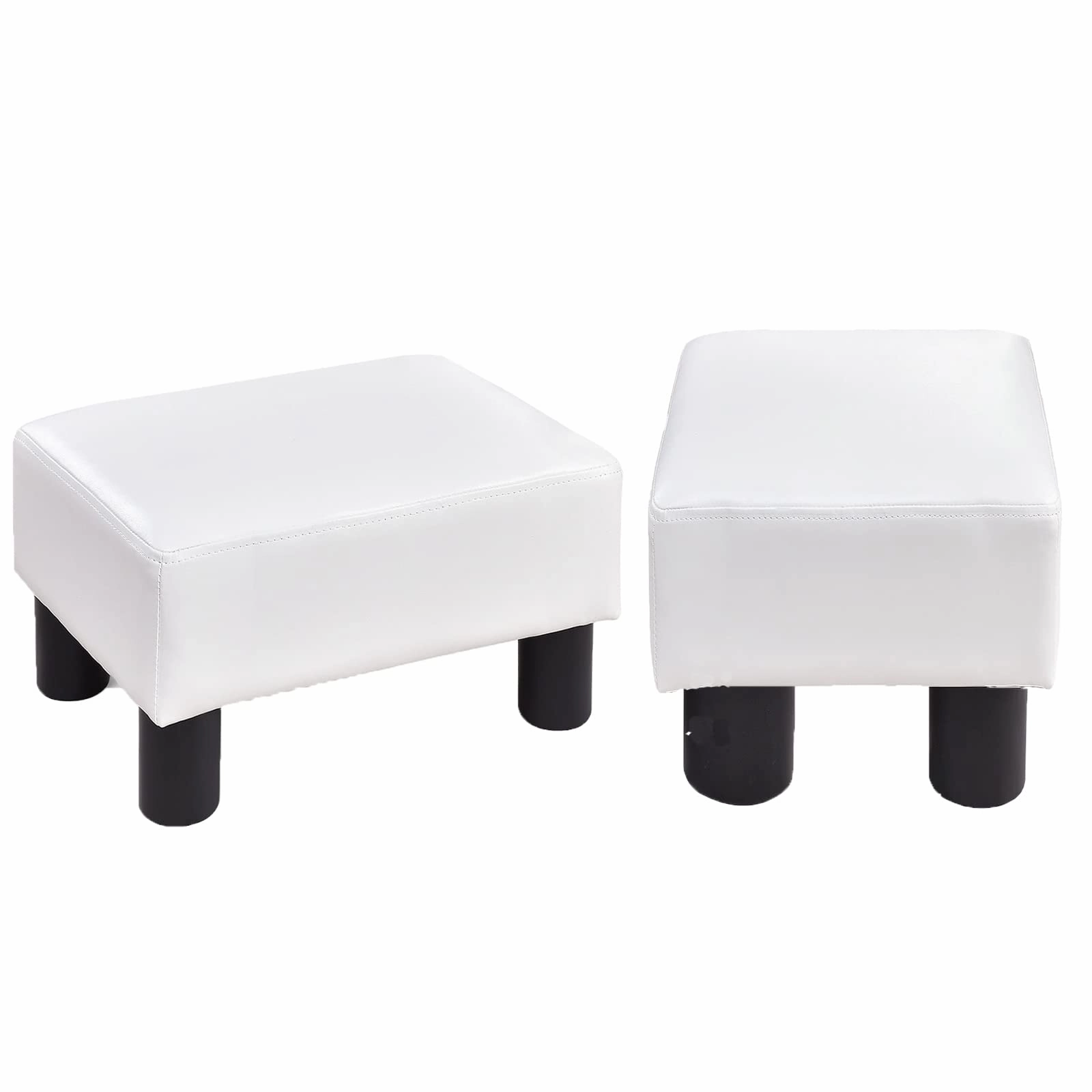 Giantex 16" Small Footstool PU Leather Ottoman Footrest Modern