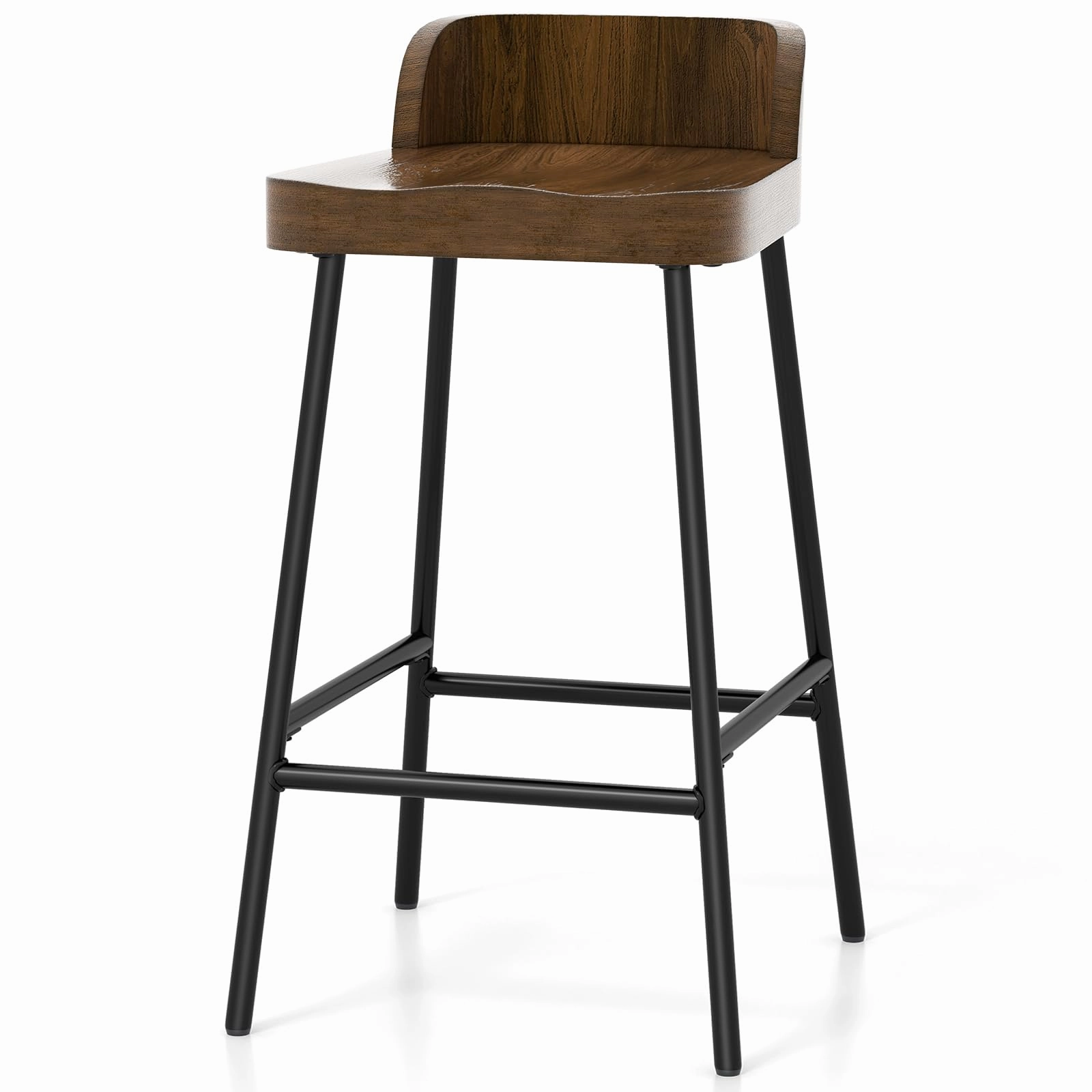 Giantex 24.5'' Bar Stool, Counter Height Bar Stools with Low Back & Footrest kitchen towel, placemats
