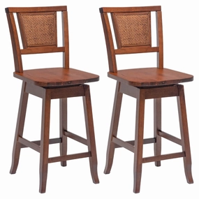 Giantex 24.5 Inch Counter Height Bar Stool with Rattan Back kitchen towel, placemats