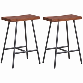 Giantex 24" Bar Stools Set of 2, Counter Height Bar Stools with Footrests, Solid Metal Legs kitchen towel, placemats
