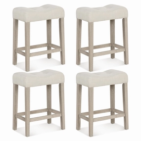 Giantex 24" Bar Stools Set of 4, Upholstered Counter Height Saddle Bar Stools kitchen towel, placemats
