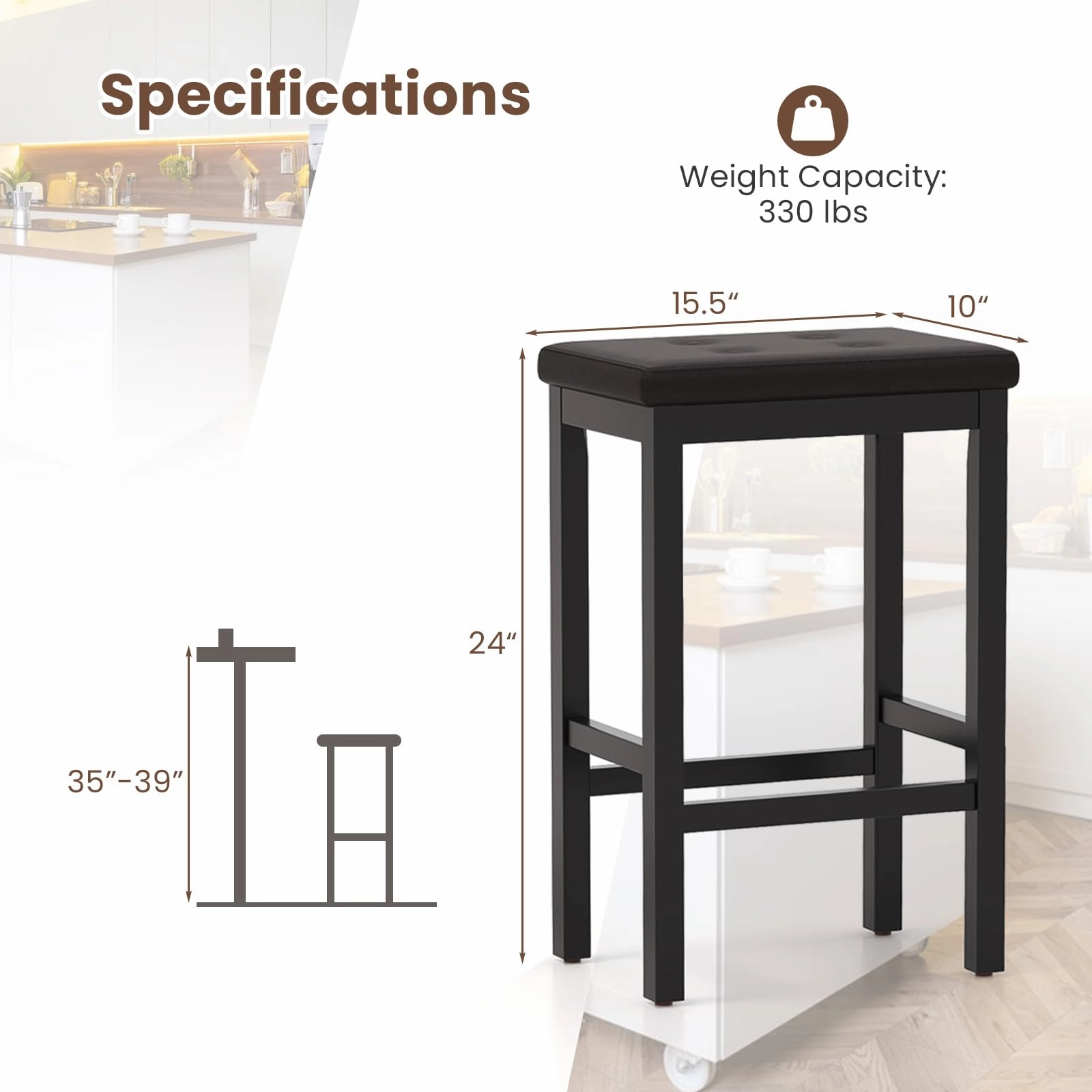 Giantex 24" Bar Stools Set