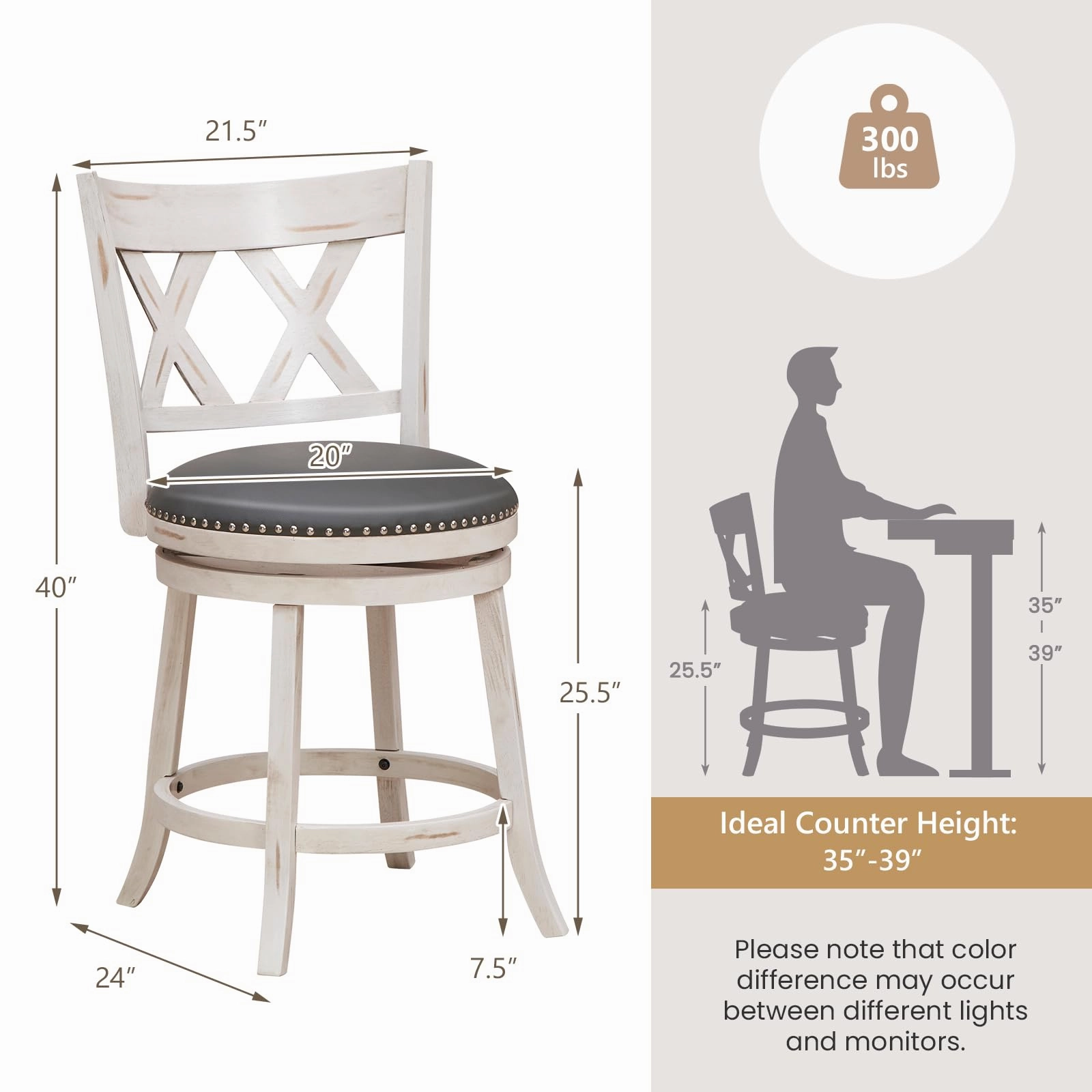 Giantex 25.5" Bar Stools Set