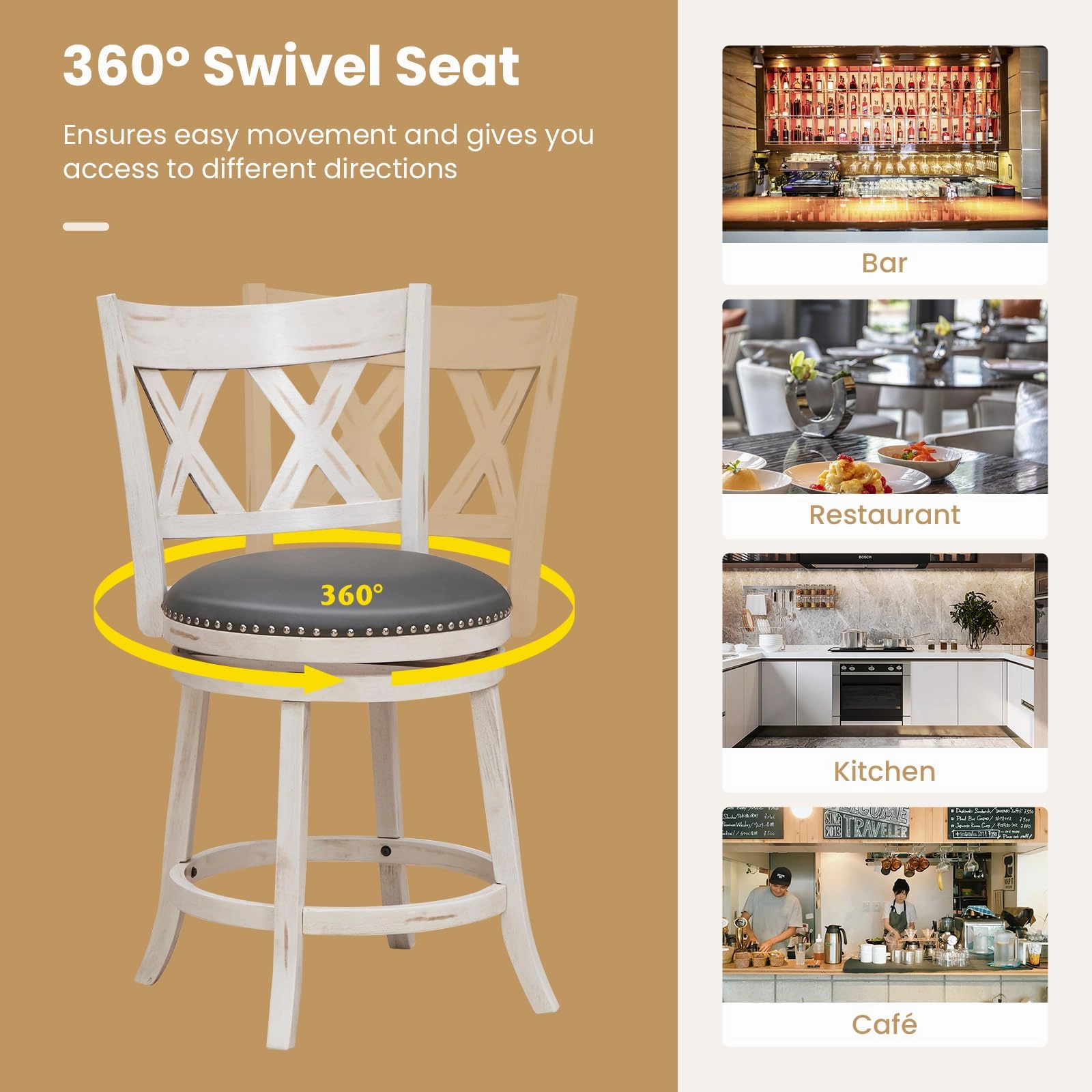 Giantex 25.5" Bar Stools Set