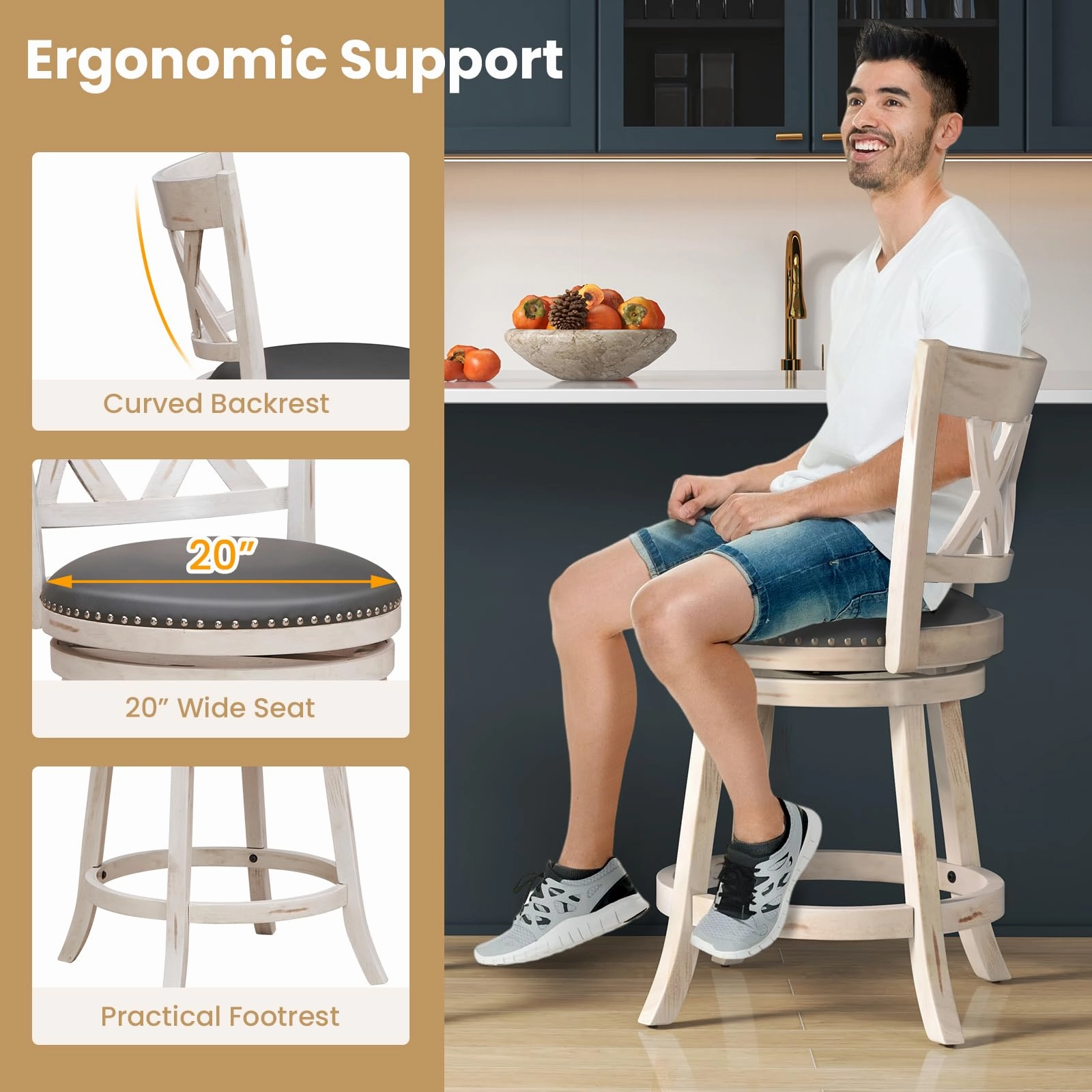 Giantex 25.5" Bar Stools Set
