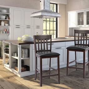 Giantex 25 Counter Height Pub Chairs with Rubber Wood Legs, Armless Bar Chairs with Elastic Cushion & PU Cover for Kitchen kitchen towel, placemats