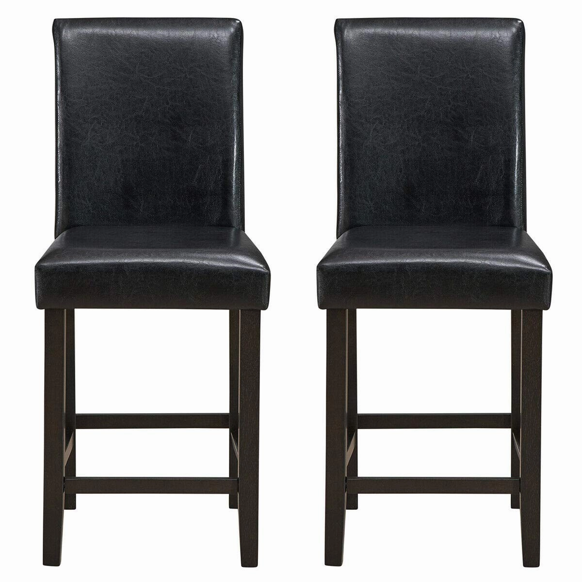 Giantex 25 inch Wooden Vintage Bar Chairs, Counter Stools w/ Upholstered Foam Cushion & Solid Rubber Wood Legs kitchen towel, placemats
