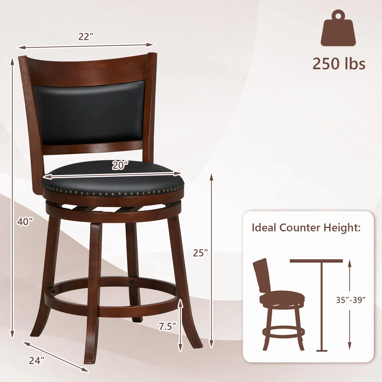 Giantex 25" Bar Stools Set of 4