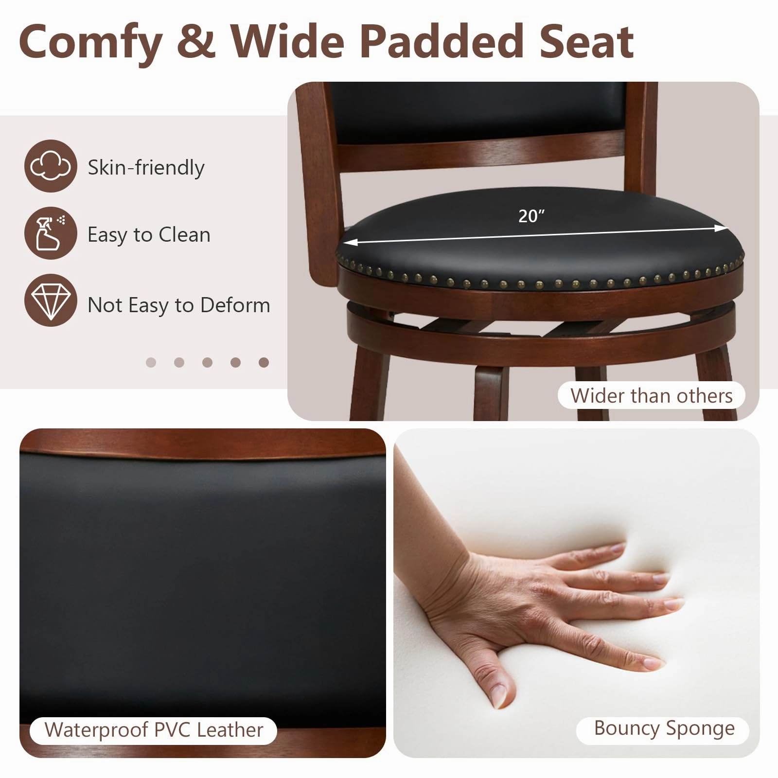 Giantex 25" Bar Stools Set of 4
