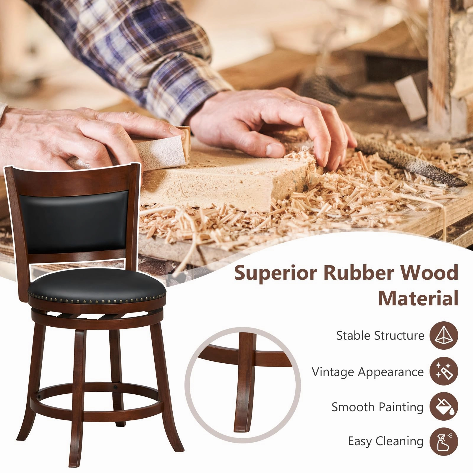 Giantex 25" Bar Stools Set of 4