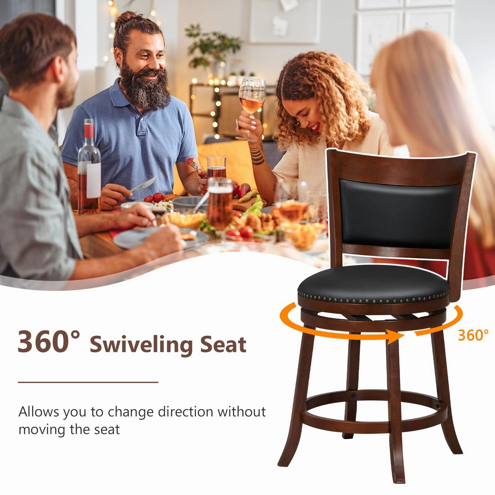 Giantex 25" Bar Stools Set of 4