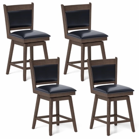 Giantex 25" Bar Stools Set, Upholstered Swivel Bar Chairs with Ergonomic Back kitchen towel, placemats