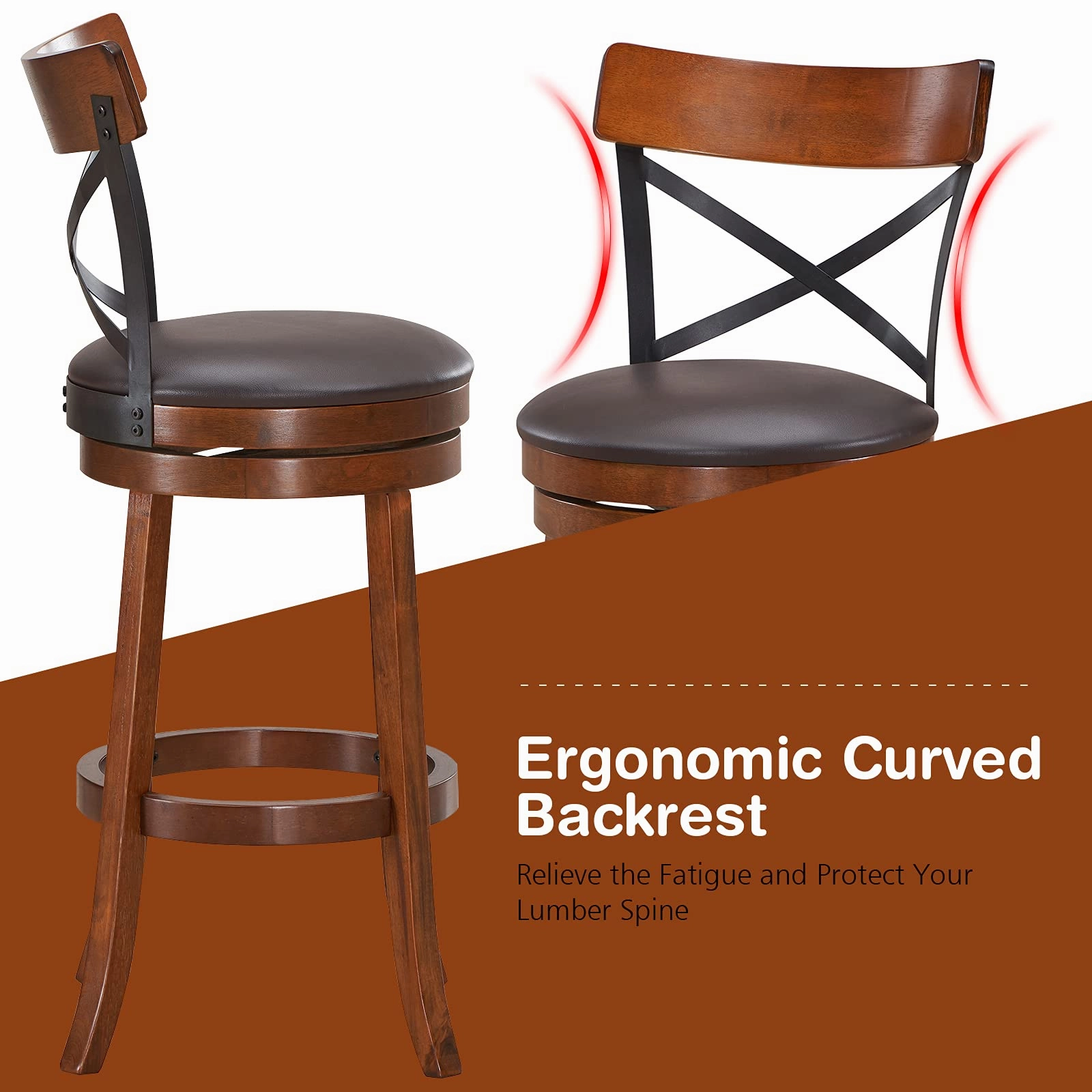 Giantex 25Height Kitchen Counter Bar Stools for Kitchen Island, Pub, and Restaurant