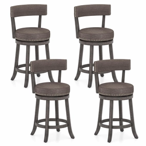 Giantex 26" Bar Stools Set, Swivel Counter Height Bar Chairs with Footrest, Rubber Wood Frame kitchen towel, placemats