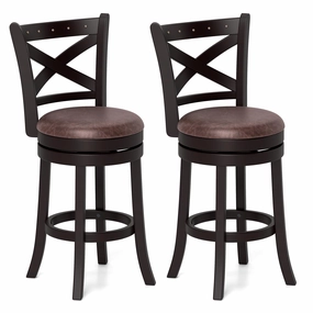 Giantex 26" Swivel Bar Stools with Backs & Upholstered Faux Leather Seat kitchen towel, placemats