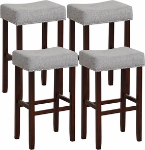 Giantex 29.5" Bar Height Bar Stools Set of 4 - Backless Saddle Barstools with Nailhead Linen Foam Seat kitchen towel, placemats