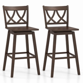 Giantex 29" Bar Stools Set of 2/4, Swivel Wooden Bar Chairs with Rubber Wood Frame, for Kitchen Island, Restaurant & Pub, Dark Grey kitchen towel, placemats