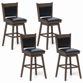 Giantex 29" Bar Stools Set, Upholstered Swivel Bar Chairs with Ergonomic Back kitchen towel, placemats