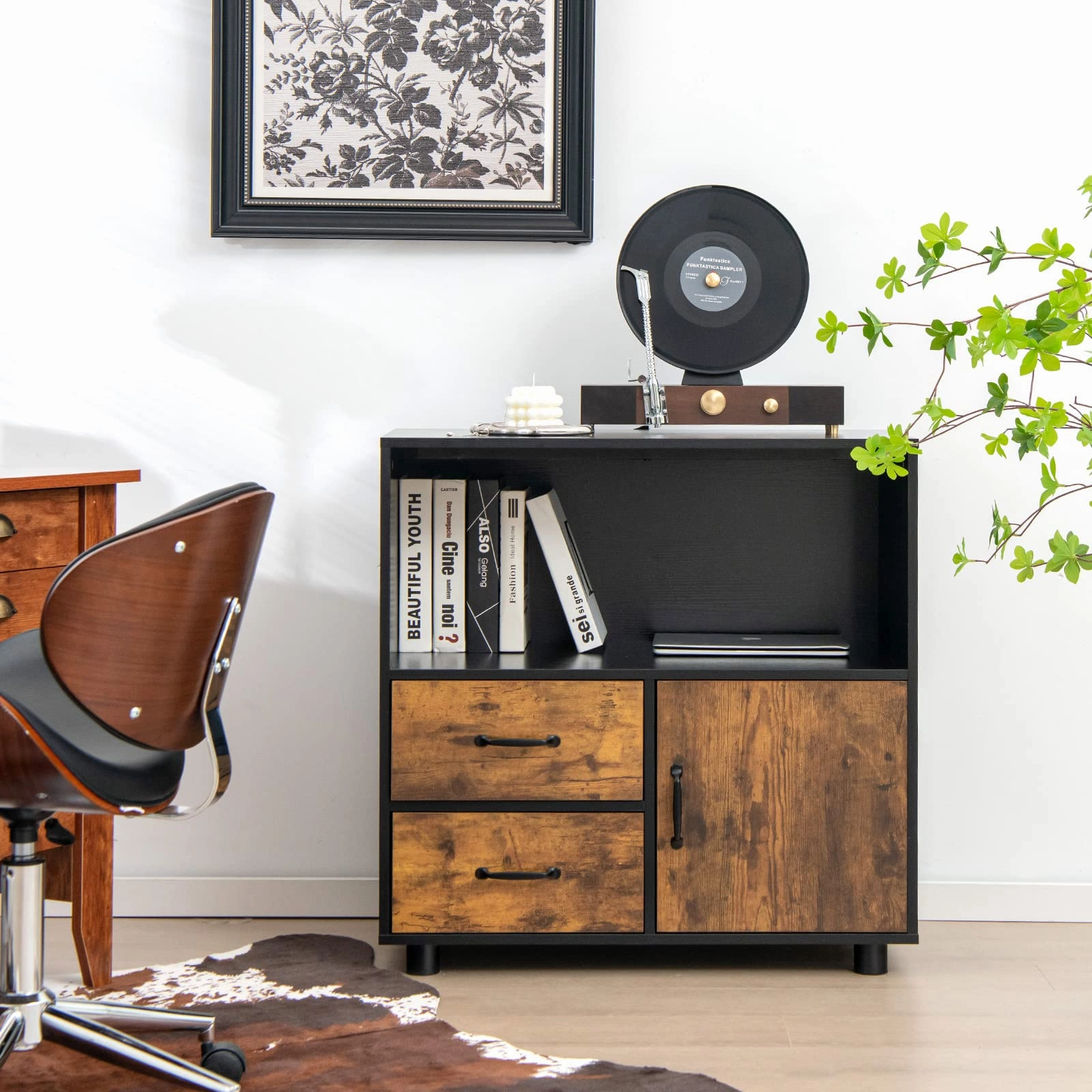 Giantex 2 Drawer File Cabinet - Lateral Filing Storage Cabinet with Industrial Style, 31.5 x 16 x 31.5 inches