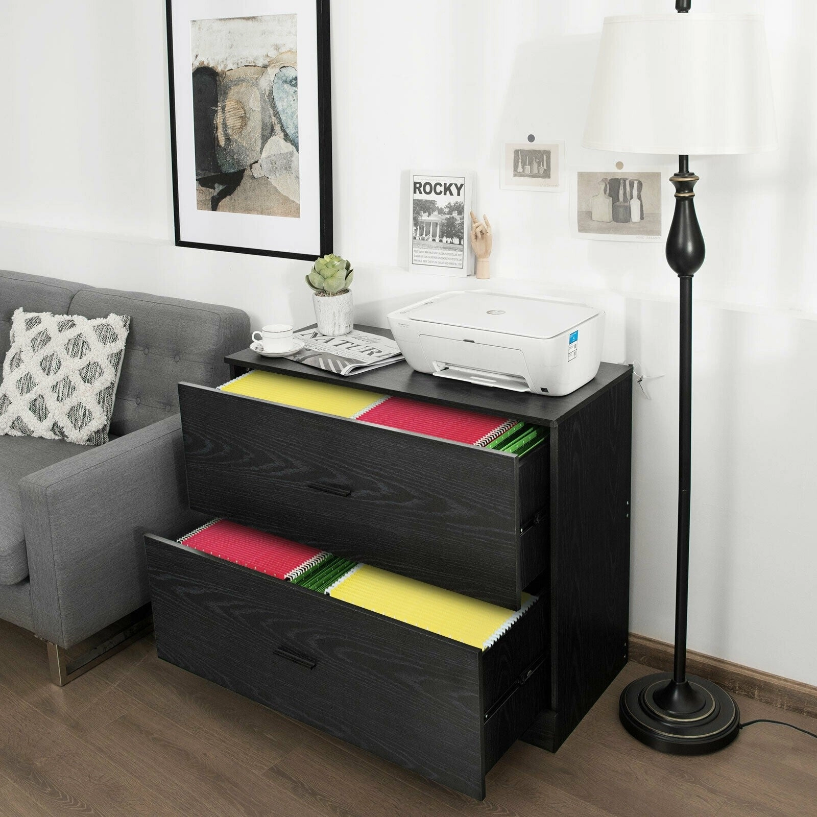 Giantex 2-Drawer Lateral File Cabinet Printer Stand
