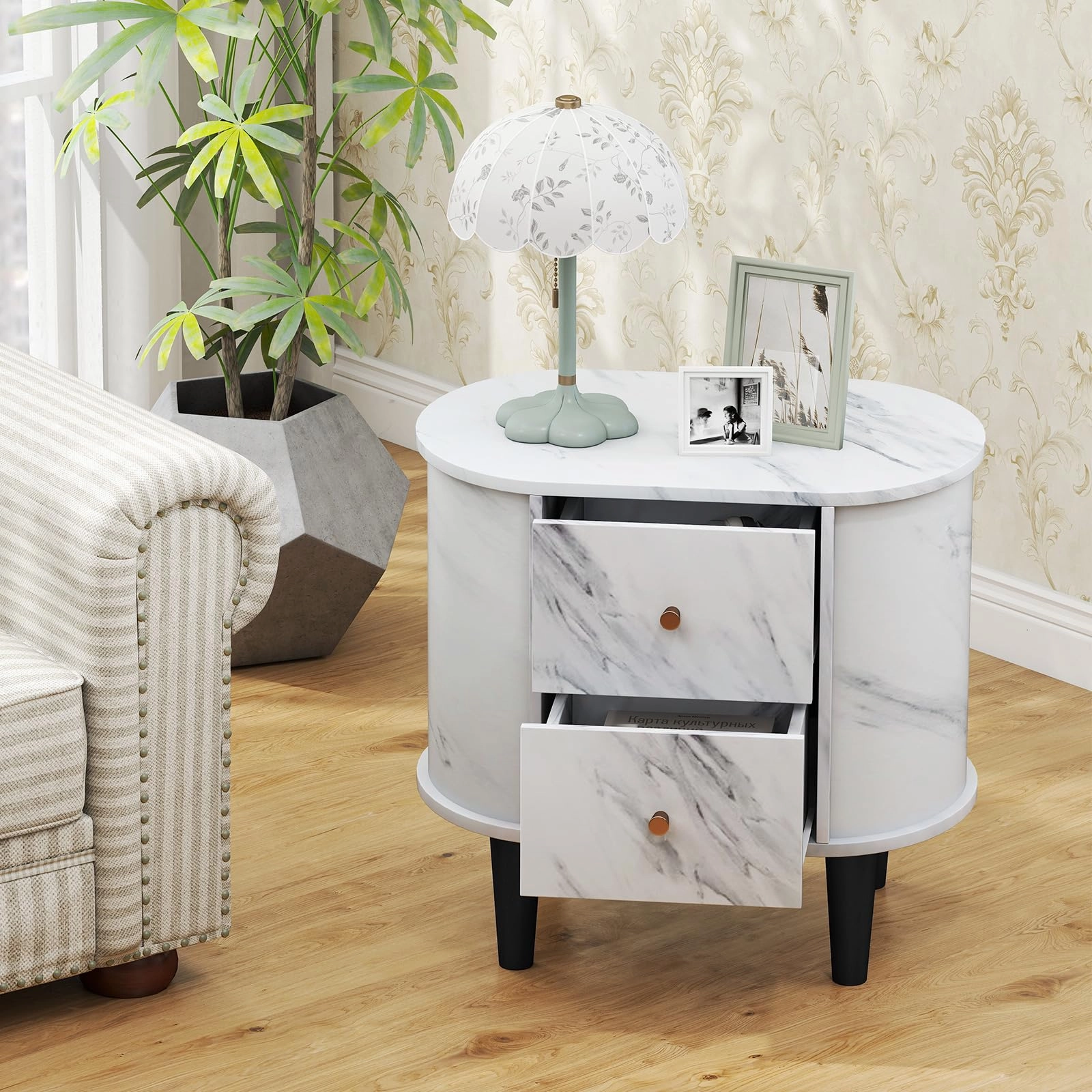 Giantex 2-Drawer Nightstand Set of 1/2