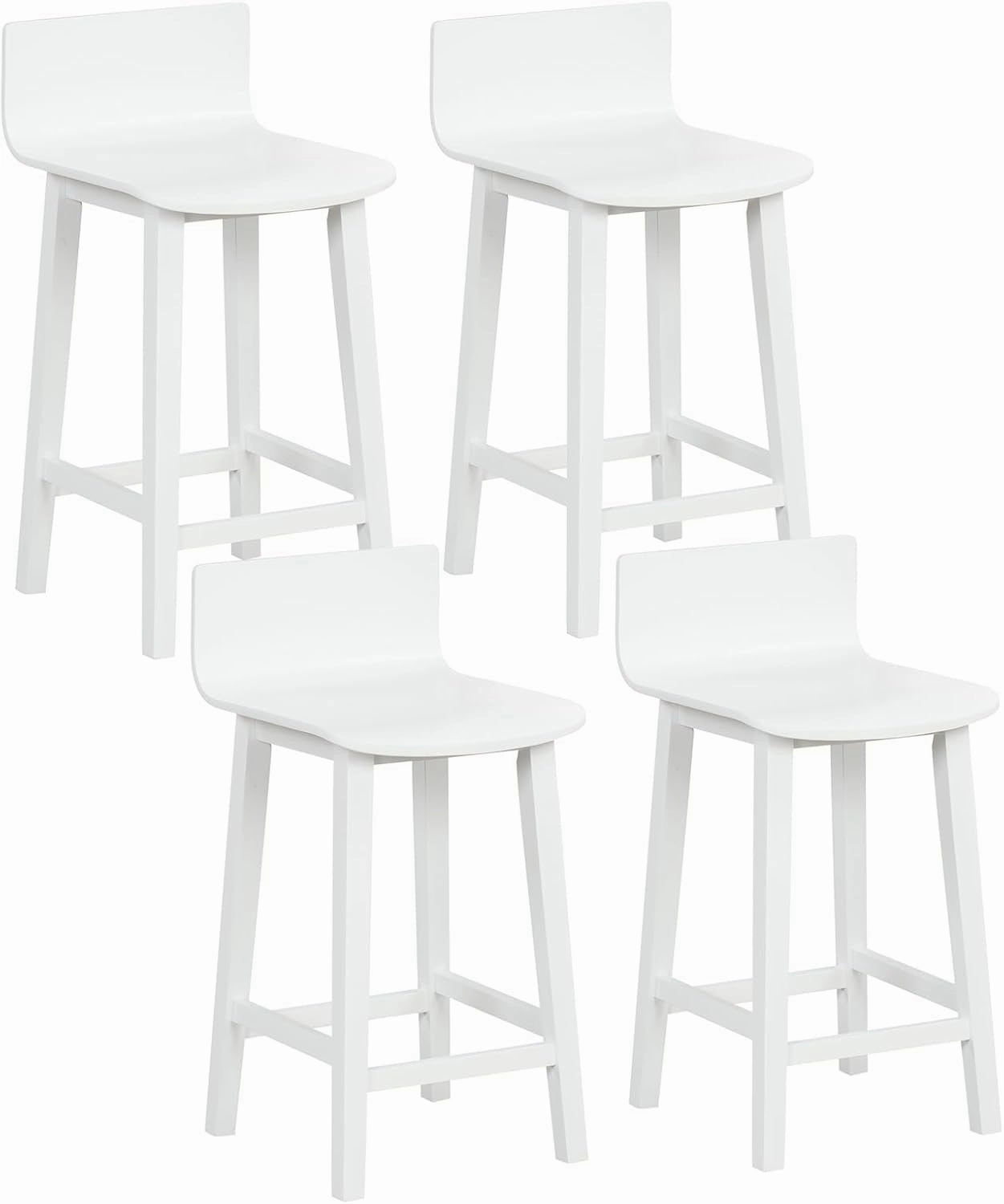 Giantex 2 or 4 Bar Stools Set with Low Back & Footrest