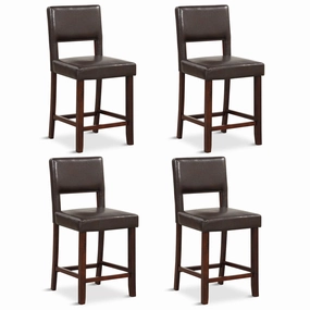 Giantex 2 or 4-Piece Bar Chair Set - Linen Counter Height Bar Stool Set with Hollowed Back & Rubber Wood Legs kitchen towel, placemats