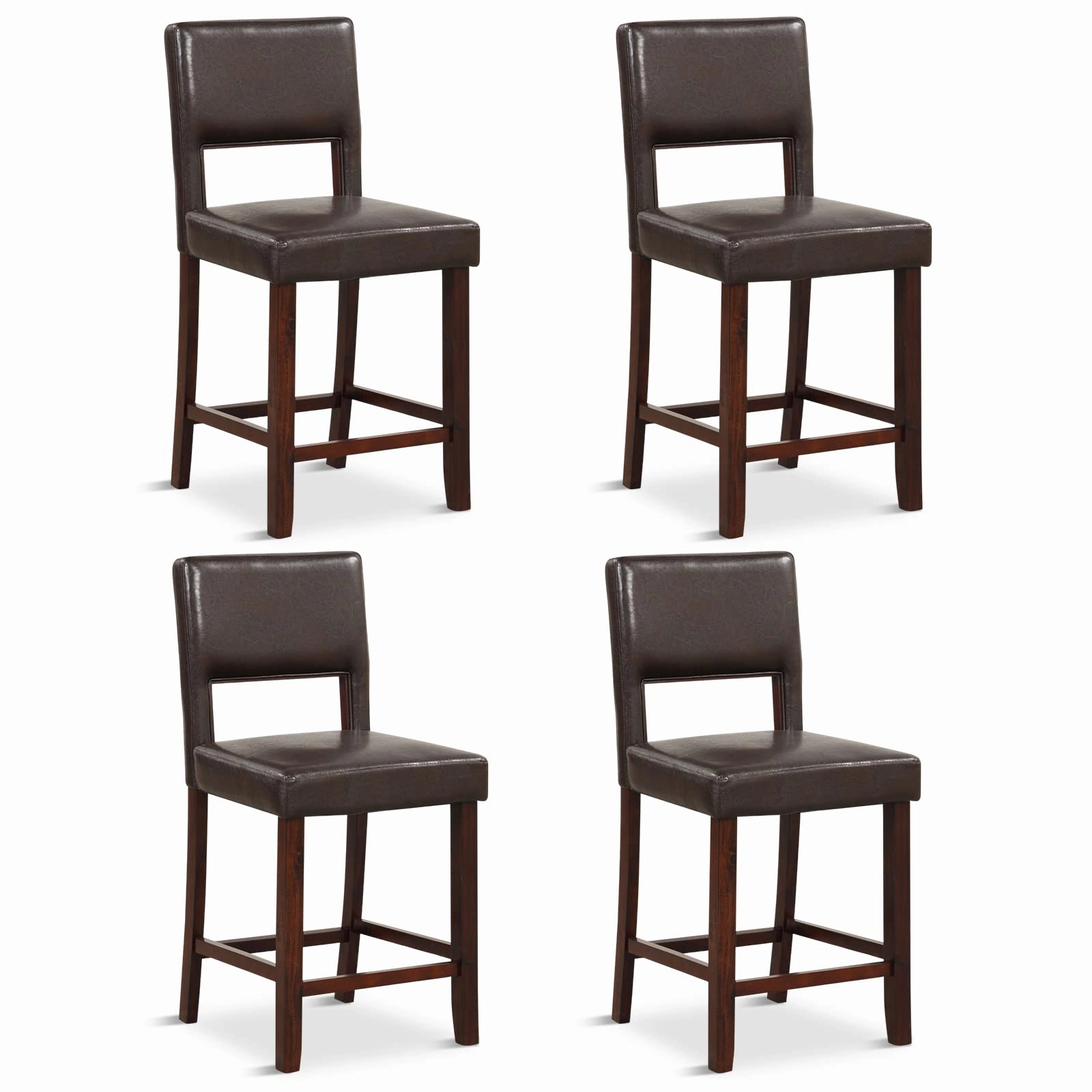 Giantex 2 or 4-Piece Bar Chair Set - Linen Counter Height Bar Stool Set with Hollowed Back & Rubber Wood Legs kitchen towel, placemats