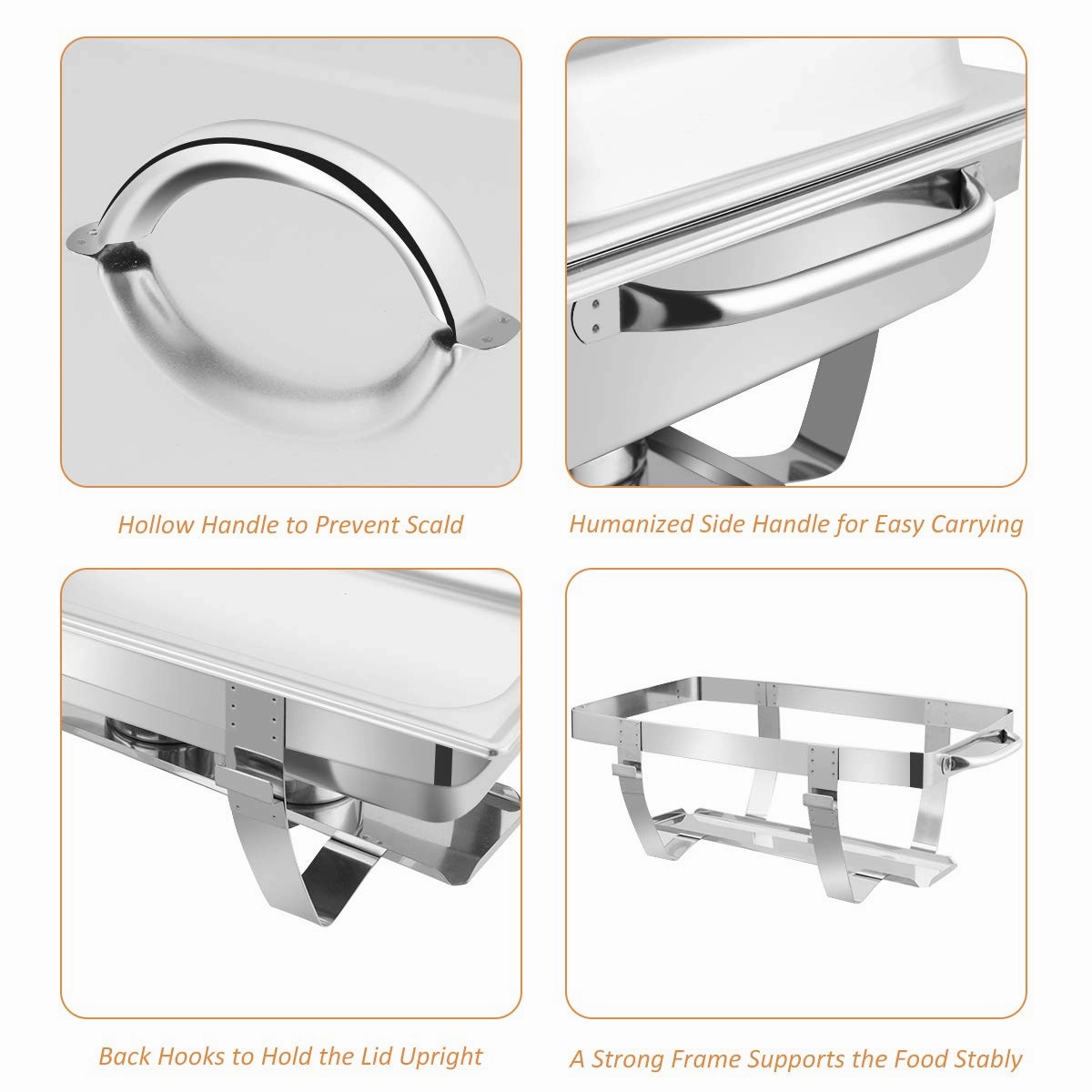 Giantex 2 Packs Chafing Dish 9 Quart Chafer Dishes Buffet Set