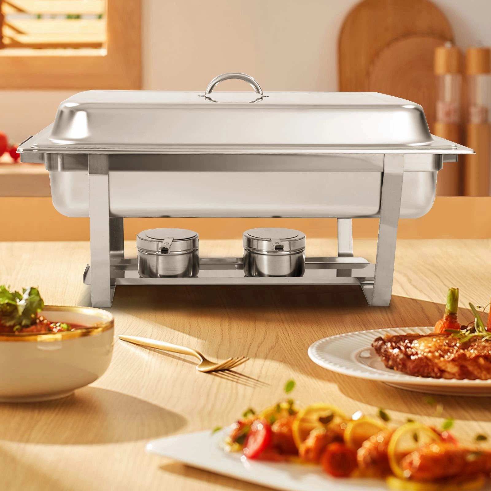 Giantex 2 Packs Chafing Dish 9 Quart Chafter Dishes Stainless Steel