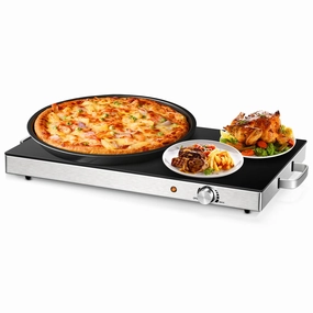 Giantex 2 Packs Electric Warming Tray, 22''x15'' Hot Plate with Adjustable Temperature Control kitchen towel, placemats