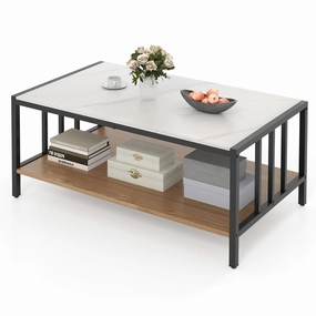 Giantex 2 Tier Coffee Table with Storage for Living Room console table, hallway table