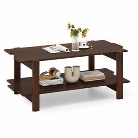 Giantex 2-Tier Coffee Table with Storage Shelf throw pillow, fuzzy blanket