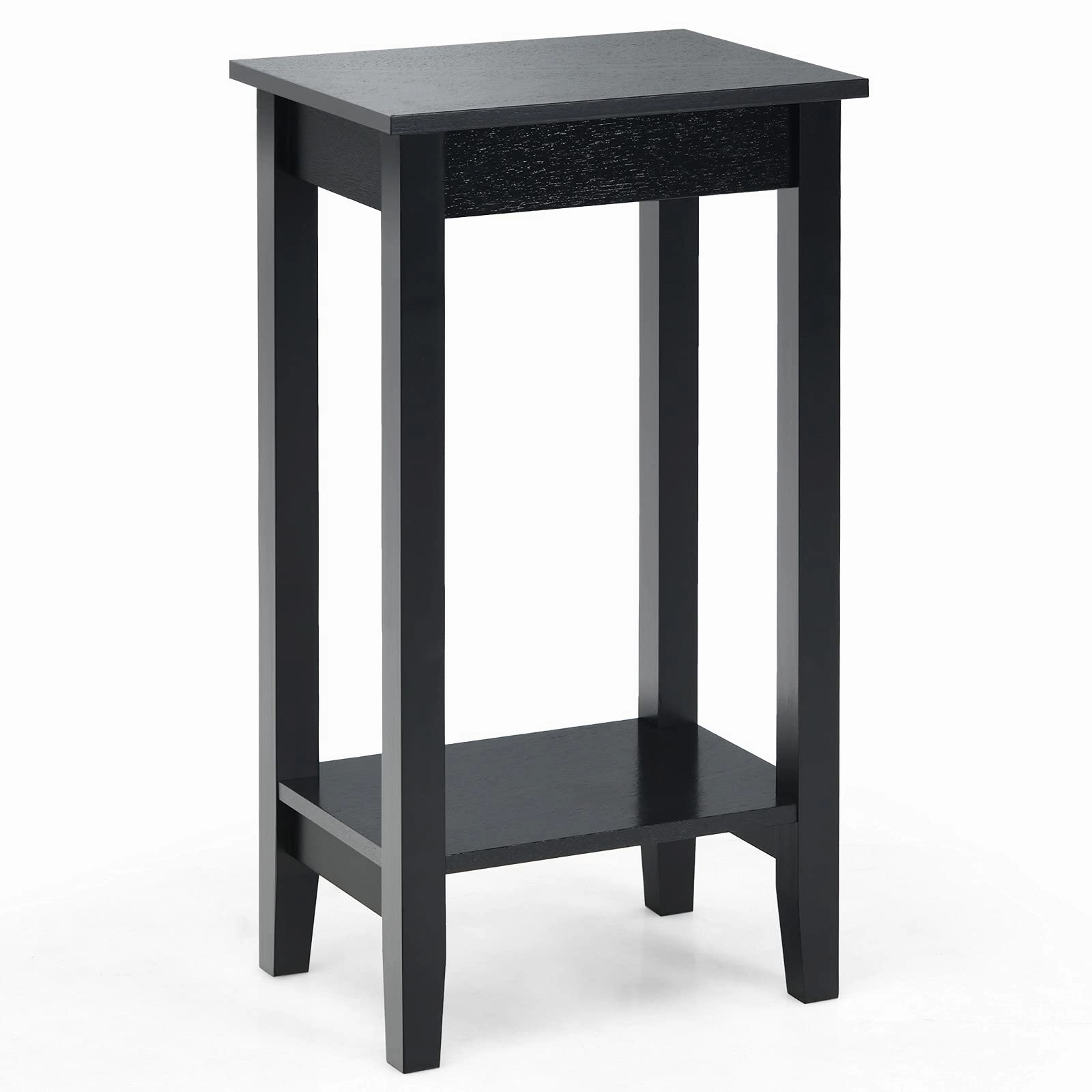 Giantex 2-Tier End Table Tall Nightstand, Simple Design Sofa Bedside Table