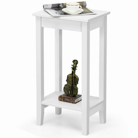 Giantex 2-Tier End Table Tall Nightstand, Simple Design Sofa Bedside Table entry bench, mudroom storage