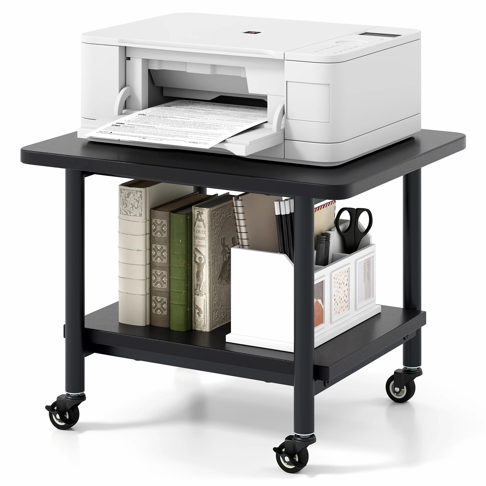 Giantex 2 Tier Mobile Printer Table with Storage Shelf