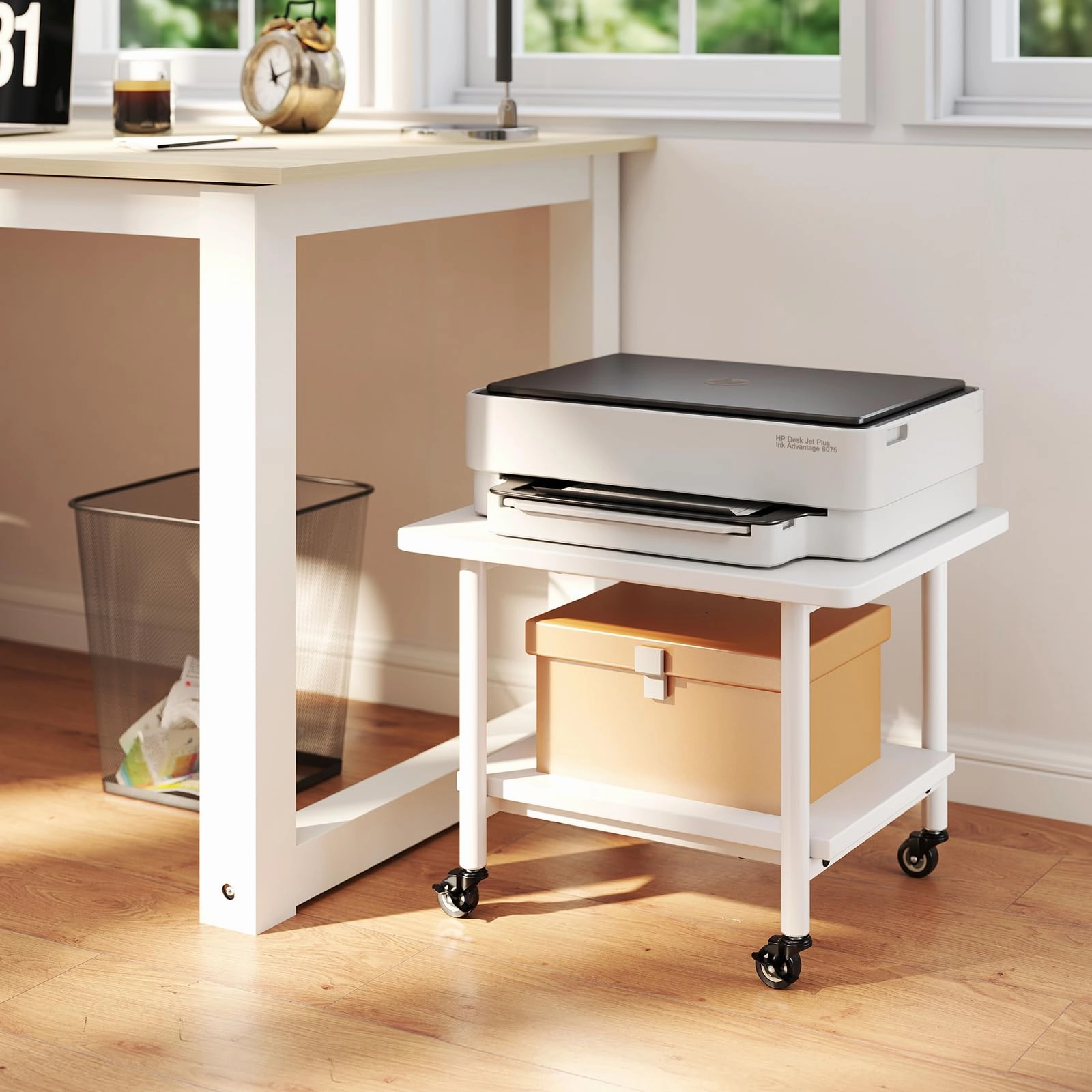 Giantex 2 Tier Mobile Printer Table with Storage Shelf