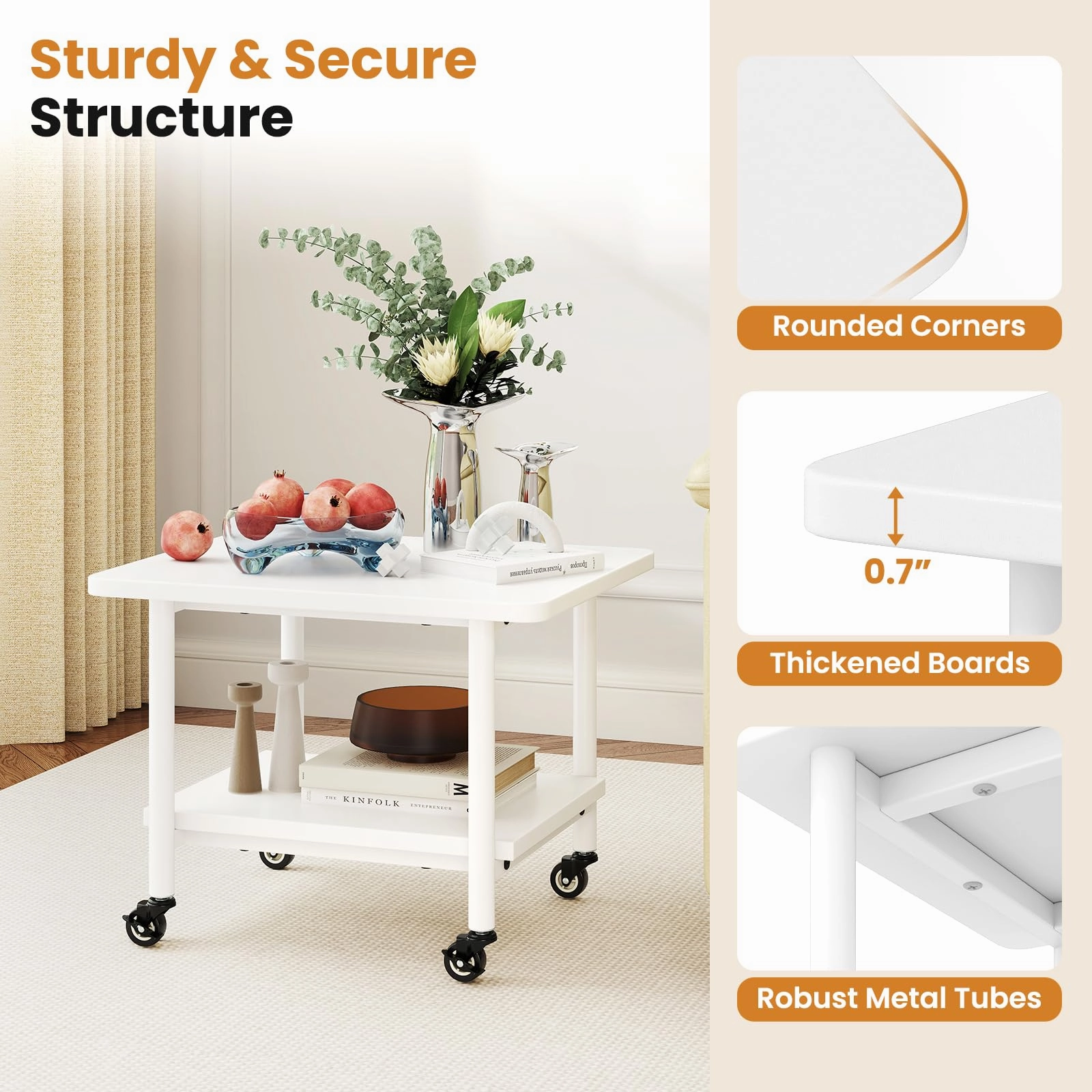 Giantex 2 Tier Mobile Printer Table with Storage Shelf