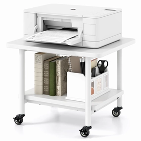 Giantex 2 Tier Mobile Printer Table with Storage Shelf outdoor dining set, patio table