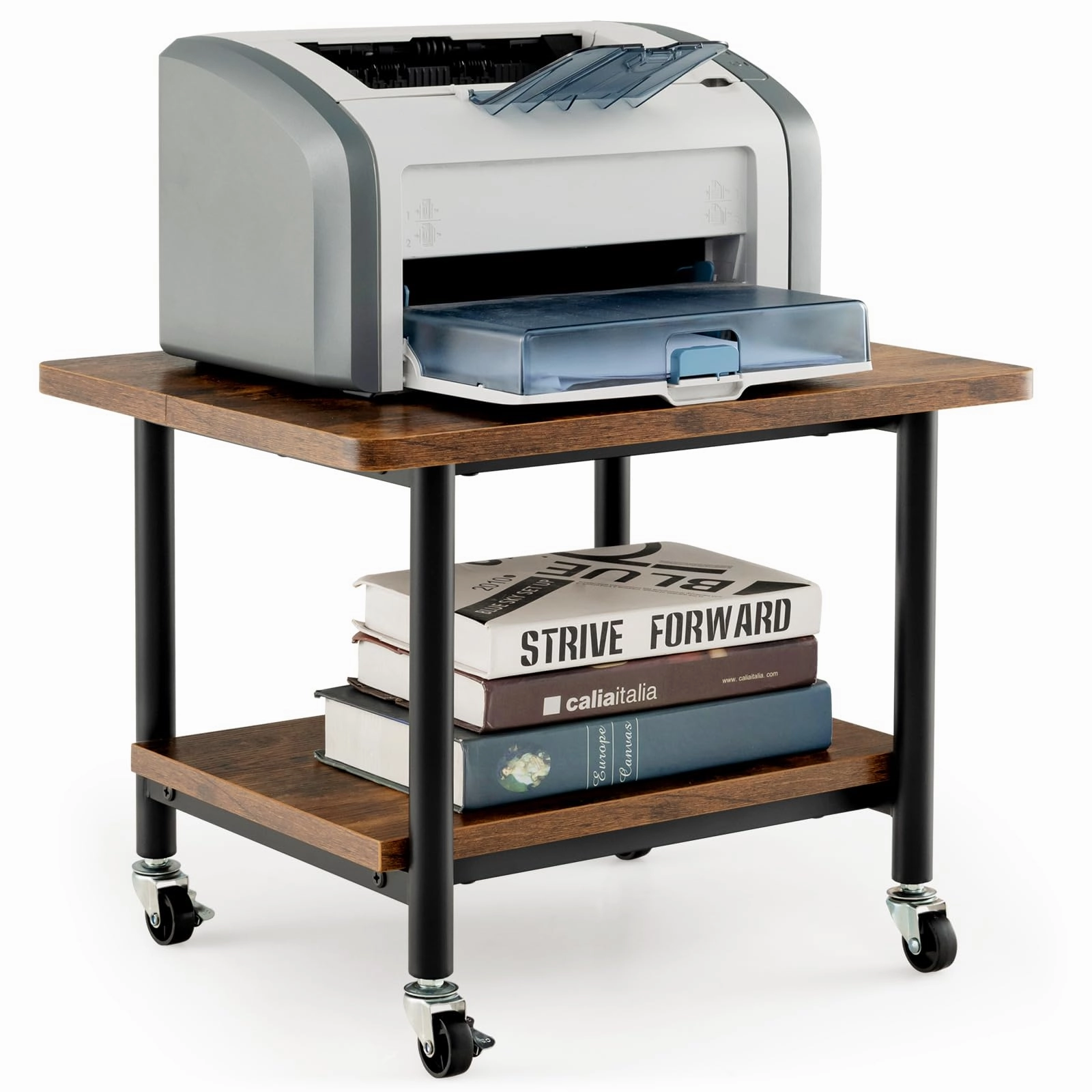 Giantex 2 Tier Mobile Printer Table with Storage Shelf