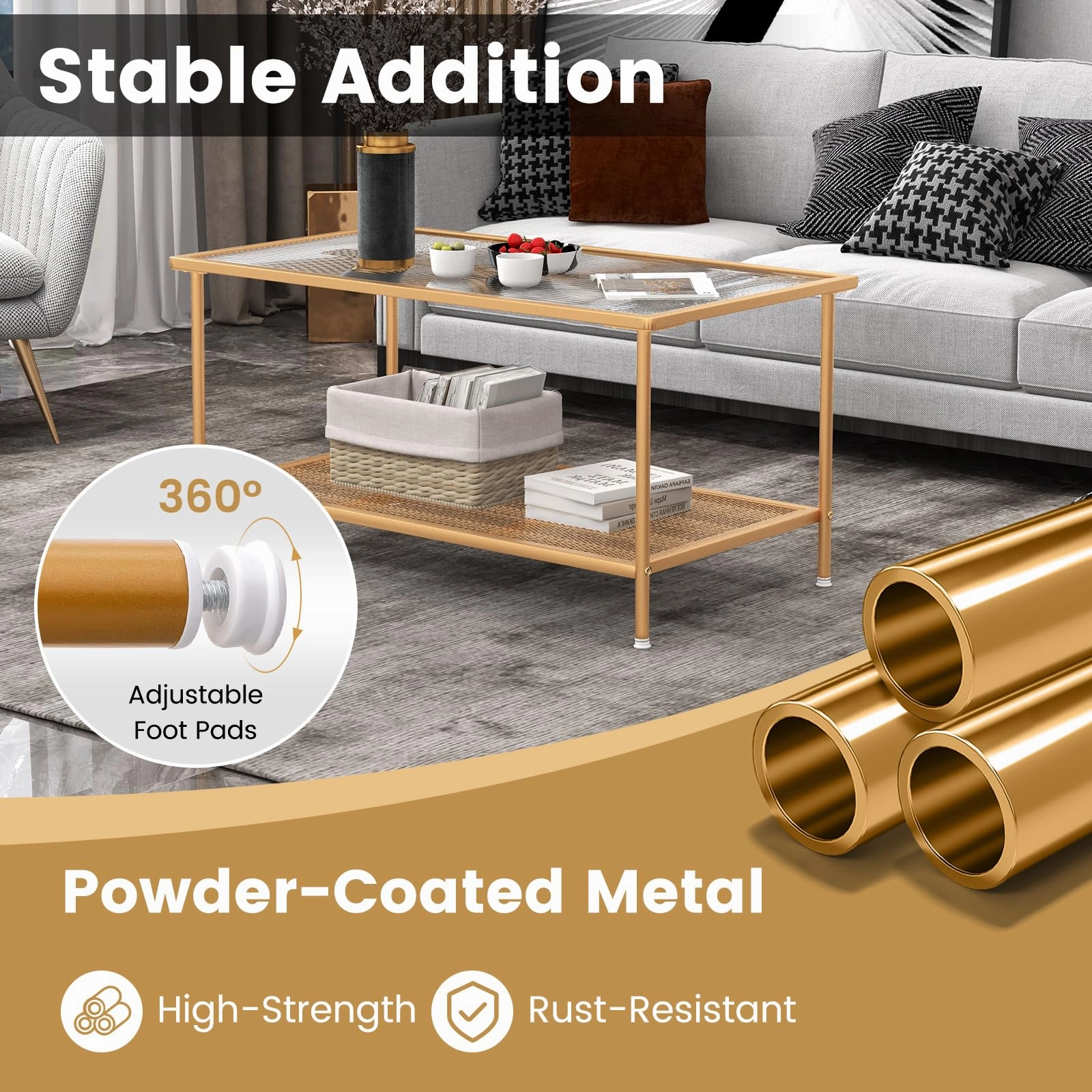 Giantex 2-Tier Modern Coffee Table
