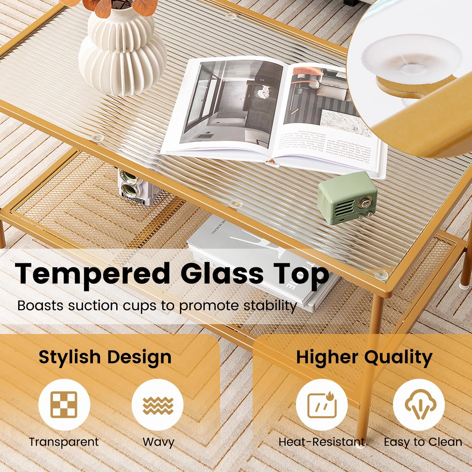 Giantex 2-Tier Modern Coffee Table