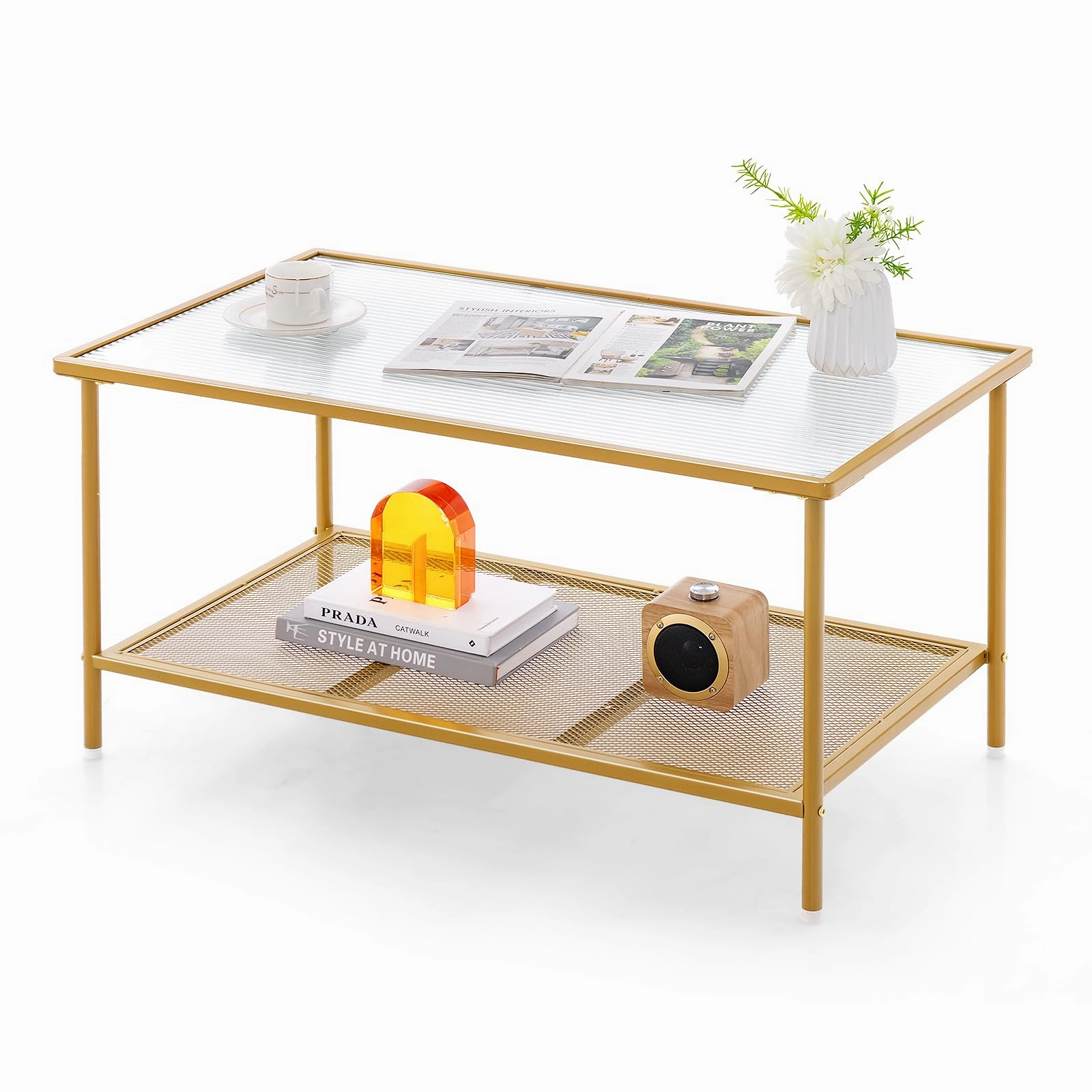 Giantex 2-Tier Modern Coffee Table console table, hallway table