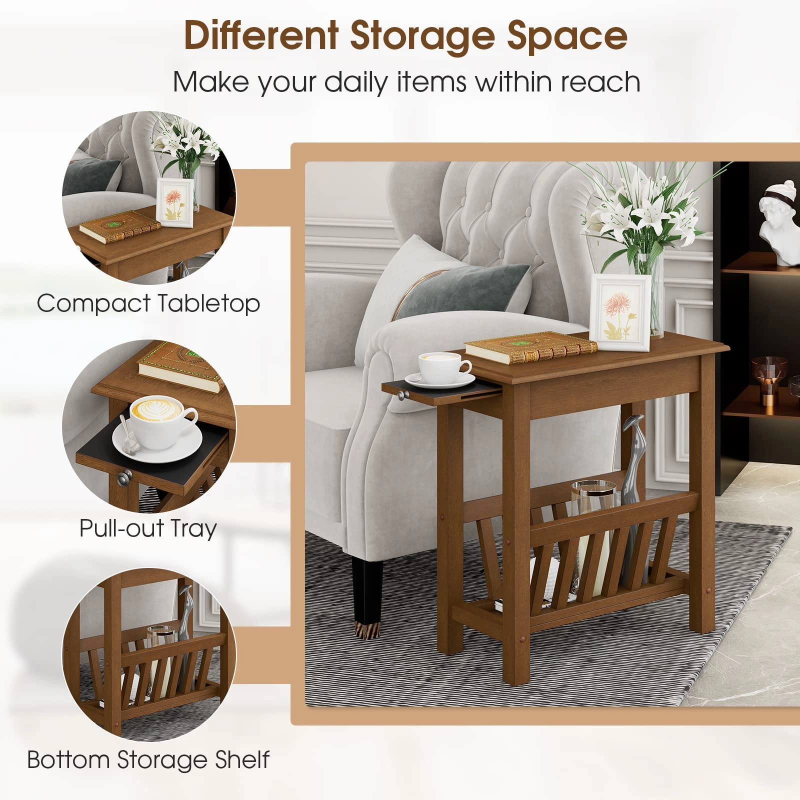 Giantex 2-Tier Narrow End Table