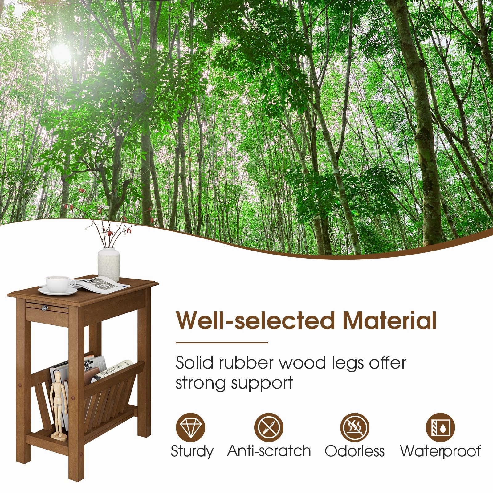Giantex 2-Tier Narrow End Table